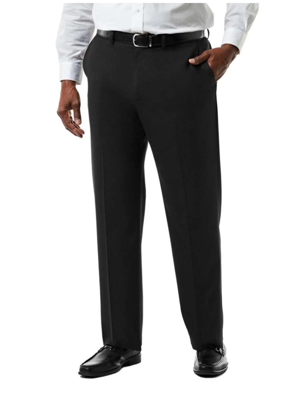 Haggar Mens Tailored fit Dress Pants Size 34W/32L Black Solid